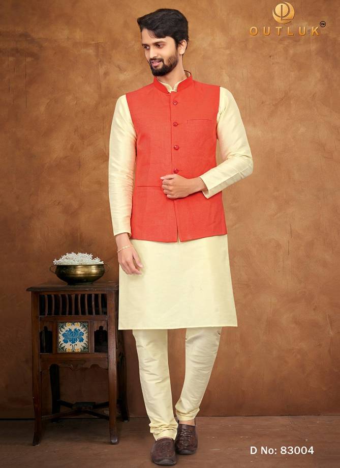 Outluk Vol 83 Ethnic Wear Mens Wholesale Kurta Pajama With Jacket Collection